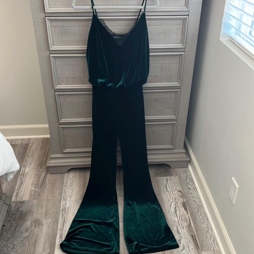 New Green Velvet Jumpsuit